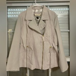 NWT Genuine Leather 1X IMAN Jacket W scarf